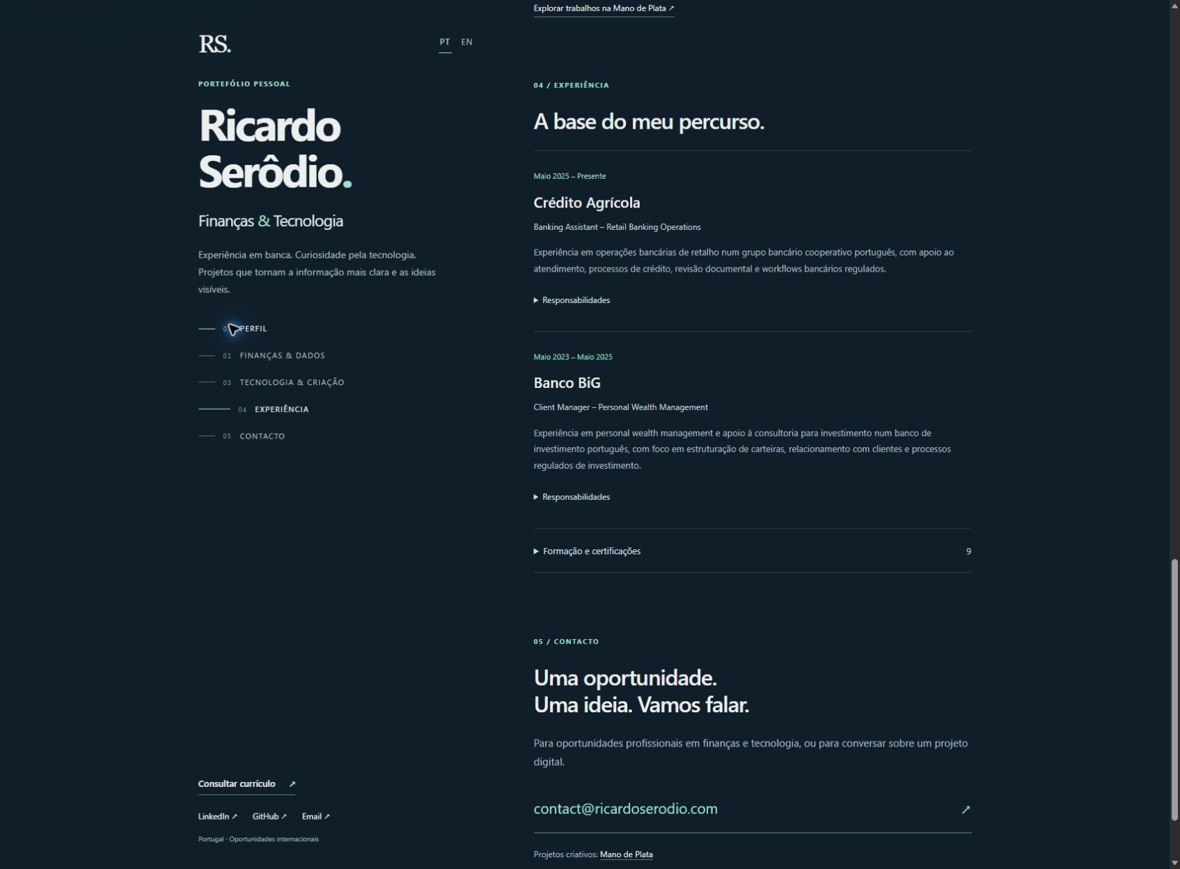 Ricardo Serôdio professional portfolio