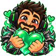 Rolcage emote with a heart